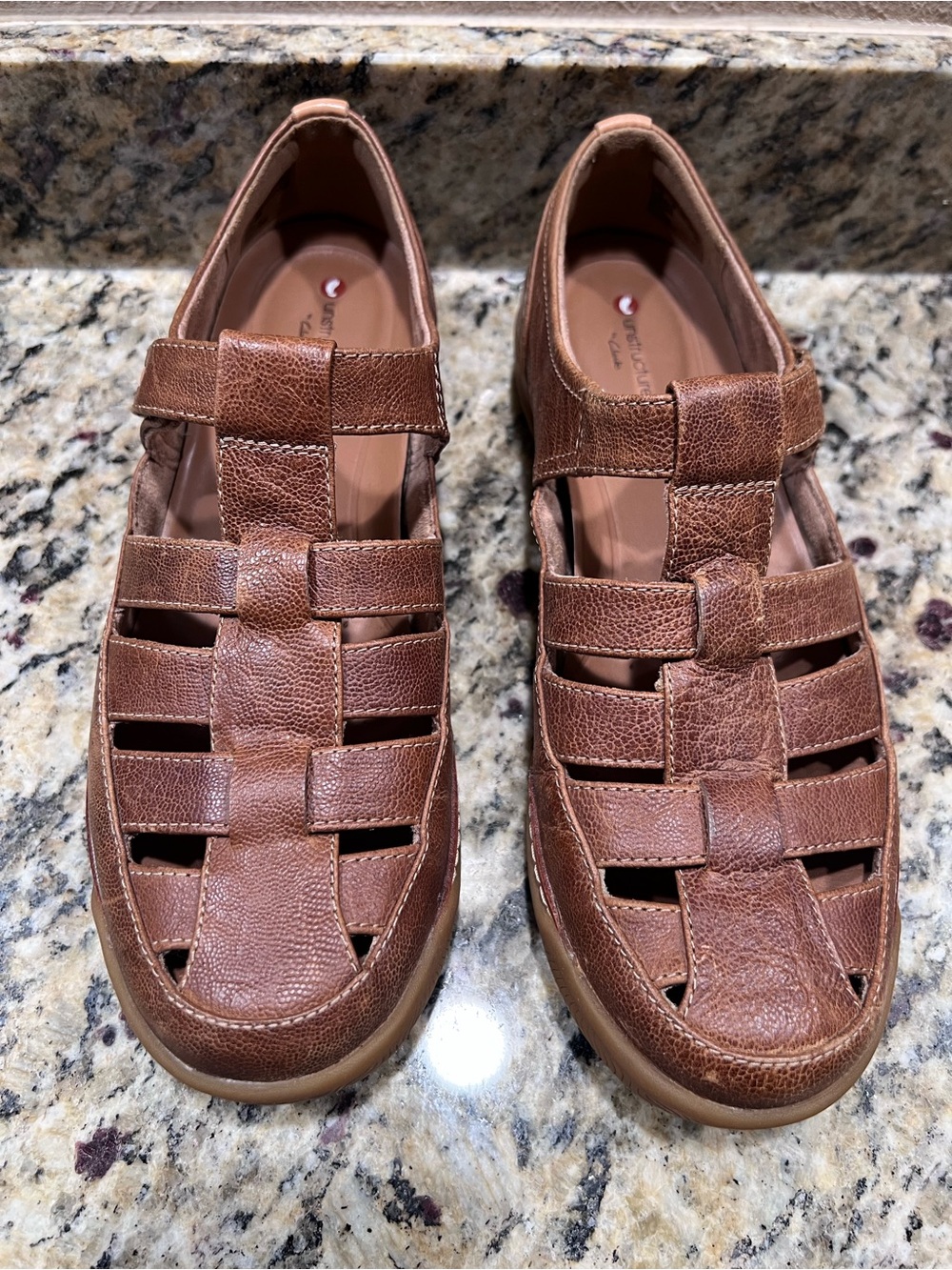 Clarks Unstructured Un Haven Cove Brown Leather Fisherman Sandals Comfort Size 7